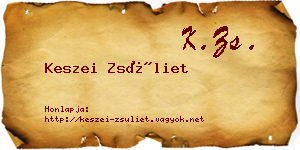Keszei Zsüliet névjegykártya